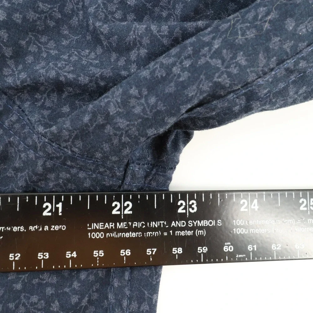 Levi Strauss‎ & Co. Mens L Button Down Shirt Blue Floral Long Sleeve Casual